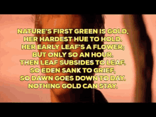 robert frost poem poetry nothing gold can stay the outsiders