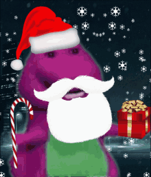 Barney Santa Clause GIF - Barney Santa Clause Gifts GIFs