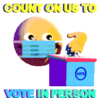 Count On Us Vote In Person Sticker - Count On Us Vote In Person Get In Line Stickers