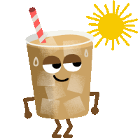 Iced Coffee Wipes Sweat Off Brow Sticker - Caffeine Rush Cold Coffee Hot Weather Stickers