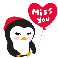 Miss You Miss You Balloon Sticker - Miss You Miss You Balloon Penguin Stickers