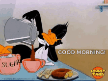Daffy Duck Pouring GIF - Daffy Duck Pouring Coffee GIFs