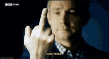 Relax GIF - Middle Finger Sherlock John Watson GIFs