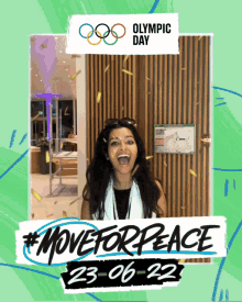 coming closer move for peace here i come here i am olympic day