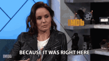 It Was So Close To My Life Because It Was Right Here Sarah Wayne Callies GIF - It Was So Close To My Life Because It Was Right Here Sarah Wayne Callies The Imdb Show GIFs