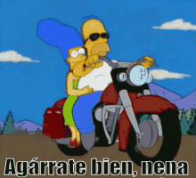 Homero Y Marge En La Moto GIF - Motero Motera Pareja GIFs