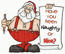 merry christmas santa claus naughty or nice list