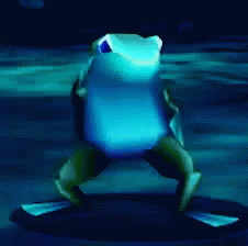 Cyan Frog Dance GIF.