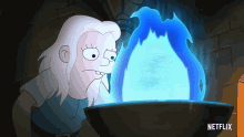 Staring Blue Fire GIF - Staring Blue Fire Interesting GIFs