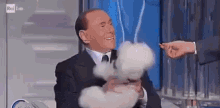Silvio Berlusconi Forza Italia Destra Cane Cucciolo Barboncino Aiuto Salvatemi Vade Retro GIF - Help Sos Italian Politician GIFs