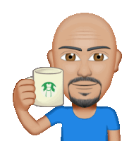 Coffee Bald Man Sticker - Coffee Bald Man Smiling Stickers