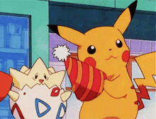 pokemon pikachu togepi party time new years eve party