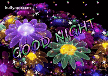 good night   glowing flowers good night good night messages good night wishes good night wishes with flowers