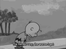 Peanuts Charlie Brown GIF - Peanuts Charlie Brown The Harder I Try The Worse I Get GIFs