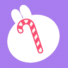 Candy Cane Molang GIF - Candy Cane Molang Striped Candy GIFs
