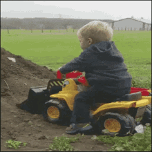 Toy Tractor Kid GIF - Toy Tractor Kid Throw Dirt GIFs