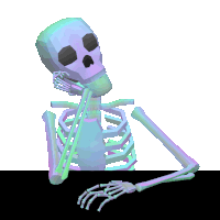 Skeleton Waiting Sticker - Skeleton Waiting Spooki Stickers