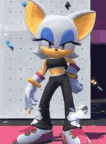 sonic rouge the bat olympics blowing a kiss confetti