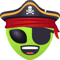 Pirate Alien Sticker - Pirate Alien Joypixels Stickers