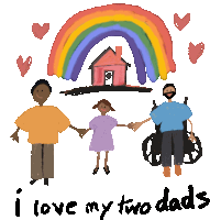 I Love My Two Dads Pride Sticker - I Love My Two Dads Pride Gay Dads Stickers