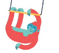 Monkey Swinging Sticker - Monkey Swinging Animated Sticker Stickers