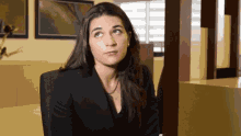 Girl In Corporate Suit Thinking GIF - Girl In Corporate Suit Thinking Making Faces GIFs