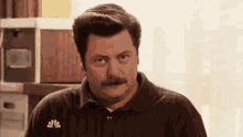 ron swanson nick offerman parks and recreation smirk naughty look