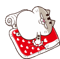 Ami Fat Cat Sticker - Ami Fat Cat Red Bed Stickers