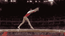 A Flip On The Balance Beam GIF - Gymnastics Balance Beam Flexile GIFs