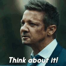 Think About It Mike Mclusky GIF - Think About It Mike Mclusky Jeremy Renner GIFs