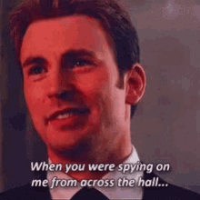 when you were spying on me from across the hall captain america chris evans the avengers