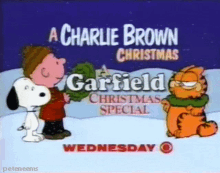 charlie brown christmas garfield christmas special wednesday snoopy