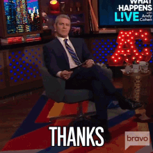Thanks Andy Cohen GIF - Thanks Andy Cohen Watch What Happens Live GIFs
