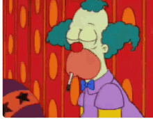 Krusty The Clown Smoking GIF - Krusty The Clown Smoking The Simpsons GIFs