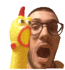 Shocked Chicken Sticker - Shocked Chicken Mouth Open Stickers