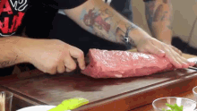meat slice slicing cooking cook
