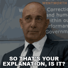 So Thats Your Explanation Is It Derek Channing GIF - So Thats Your Explanation Is It Derek Channing Wentworth GIFs