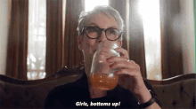 Drinkity Drink Up GIF - Jamie Lee Curtis Bottoms Up Drinking GIFs