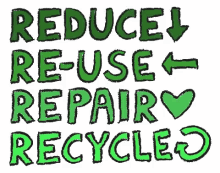 reduce re use repair recycled clean and green