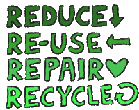 Reduce Re Use Sticker - Reduce Re Use Repair Stickers