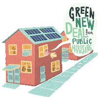 Green New Deal For Public Housing Alexandria Ocasio Cortez Sticker - Green New Deal For Public Housing Reen New Deal Alexandria Ocasio Cortez Stickers
