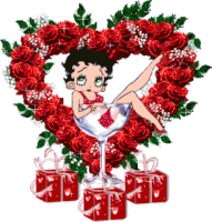 Betty Boop Roses Sticker - Betty Boop Roses Red Rose Stickers