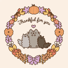 Thanksgiving Pusheen GIF - Thanksgiving Pusheen Thankful For You GIFs