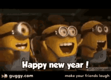 Happy New Year Minions GIF - Happy New Year Minions Celebrate GIFs