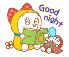 dorami good night sound asleep doraemon reading