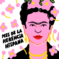 Frida Kahlo Mes De La Herencia Hispana Sticker - Frida Kahlo Frida Mes De La Herencia Hispana Stickers