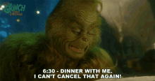 dinner with me i cant cancel that again the grinch jim carrey how the grinch stole christmas dinner with myself