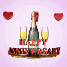 Happy Anniversary Champagne GIF - Happy Anniversary Champagne Cheers GIFs