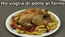 Pollo Pollo Al Forno Patate Cibo GIF - Chicken Roast Chicken Potatoes GIFs