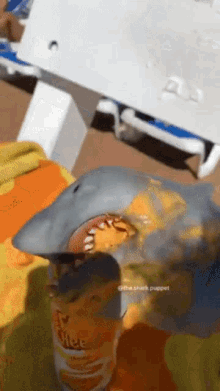 Shark Puppet Cheese GIF - Shark Puppet Cheese Eating GIFs